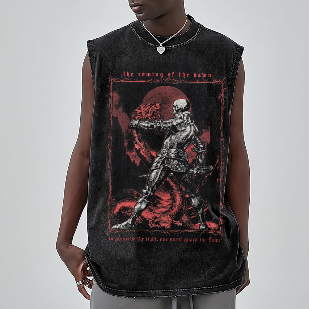 Knight VS. Flame Dragon Washed Tank Top 