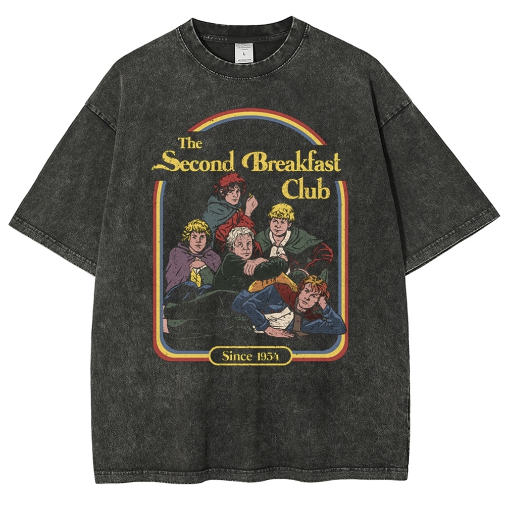 Second Breakfast Club Parody Washed T-Shirt