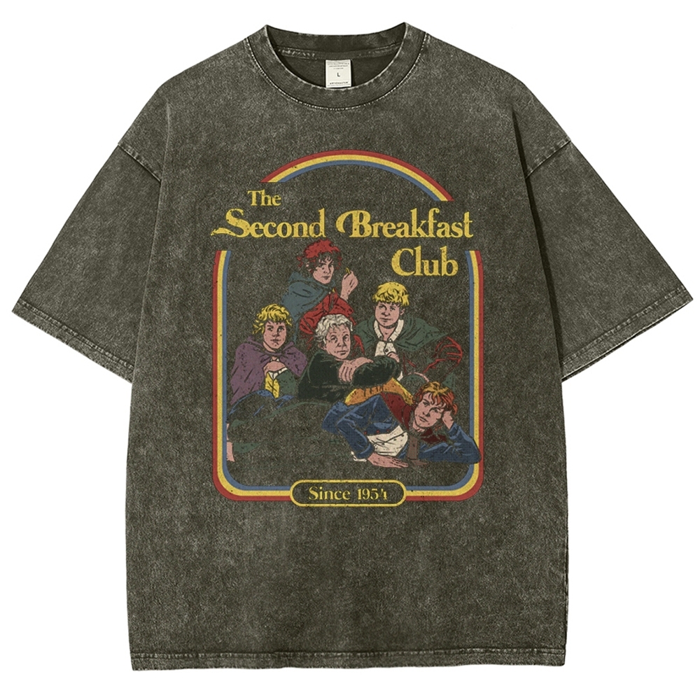 Second Breakfast Club Parody Washed T-Shirt