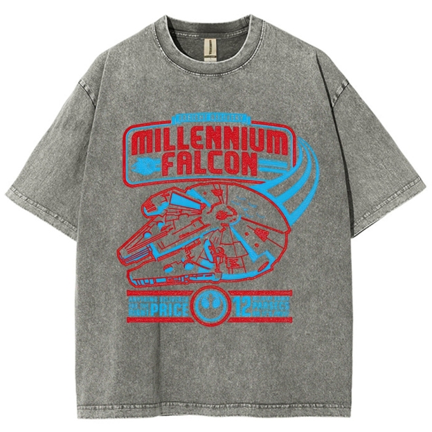 Millennium Falcon Freight Delivery Washed T-Shirt