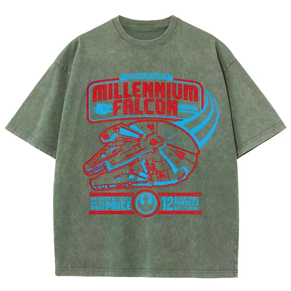 Millennium Falcon Freight Delivery Washed T-Shirt