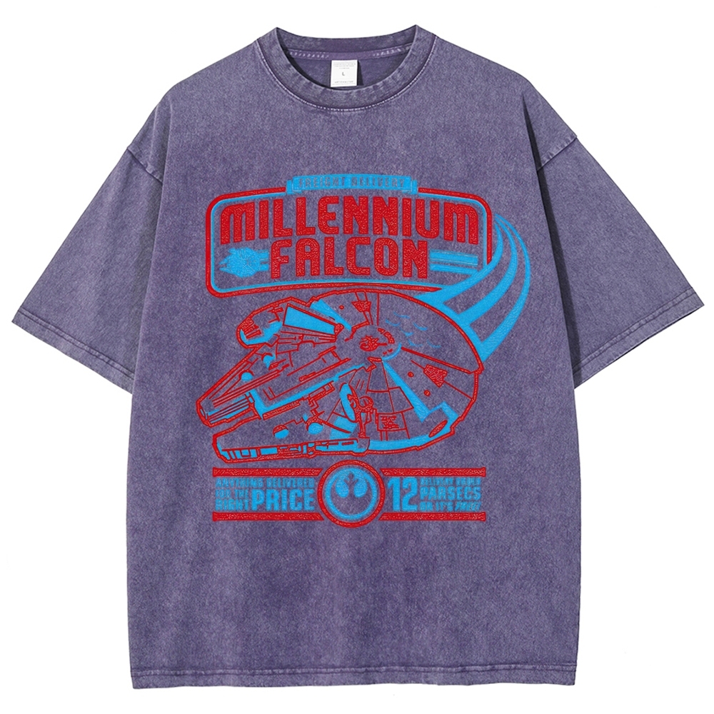 Millennium Falcon Freight Delivery Washed T-Shirt