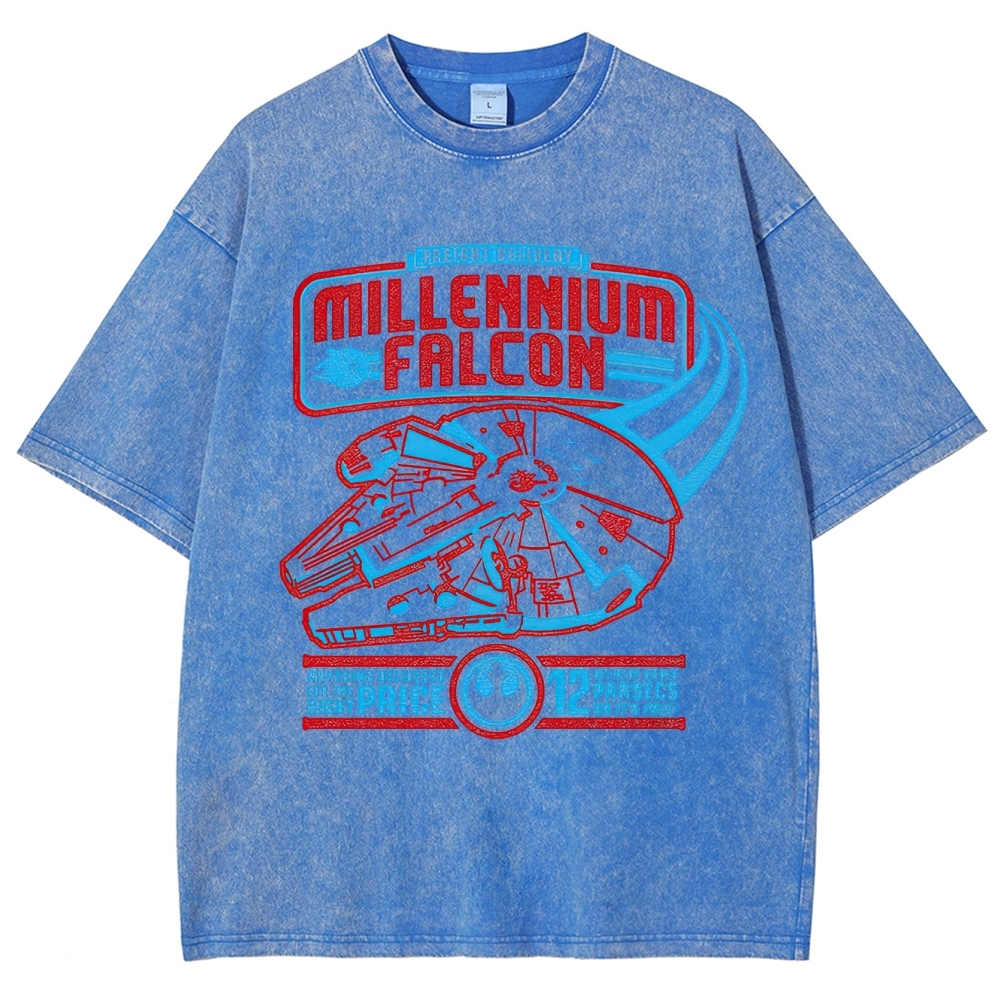 Millennium Falcon Freight Delivery Washed T-Shirt