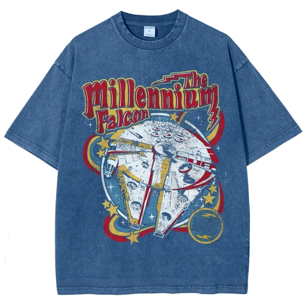 Millennium Falcon Retro Pop Washed T-Shirt