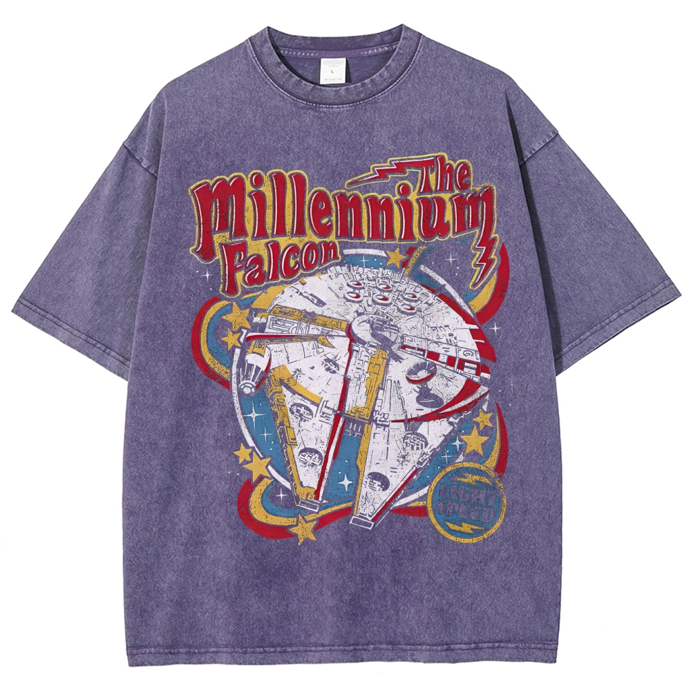Millennium Falcon Retro Pop Washed T-Shirt
