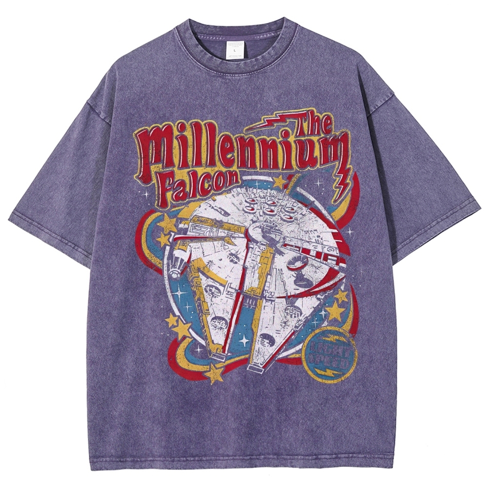 Millennium Falcon Retro Pop Washed T-Shirt