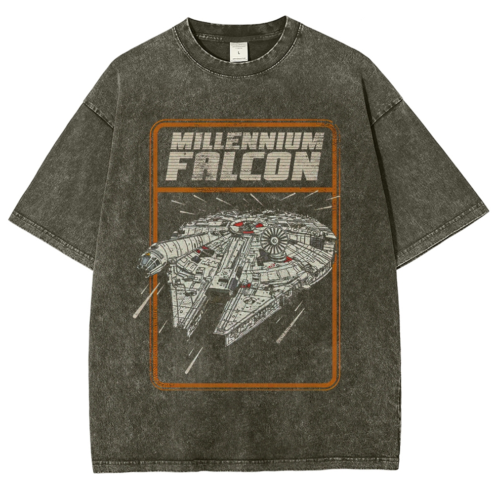 Millennium Falcon Blueprint Washed T-Shirt