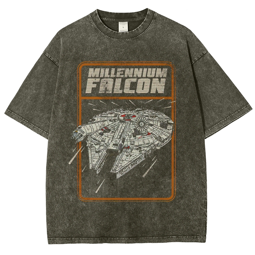Millennium Falcon Blueprint Washed T-Shirt