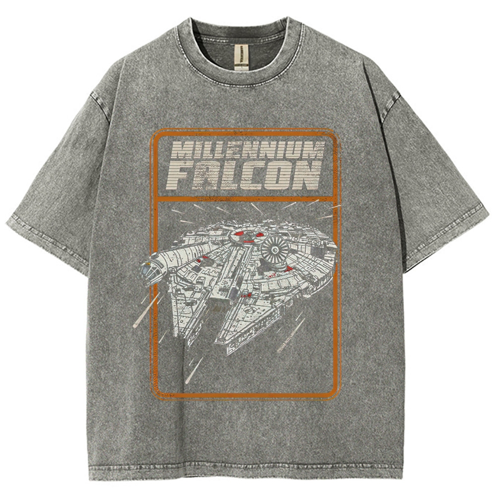 Millennium Falcon Blueprint Washed T-Shirt