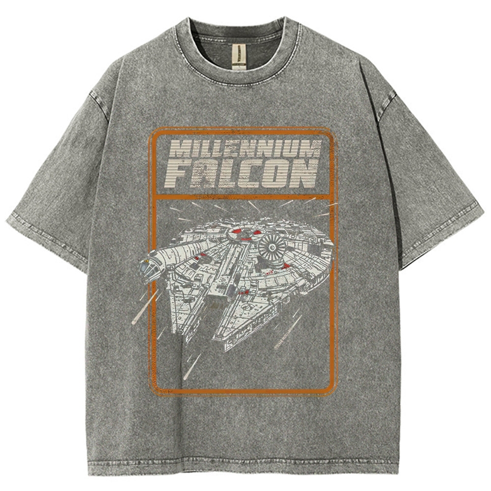 Millennium Falcon Blueprint Washed T-Shirt