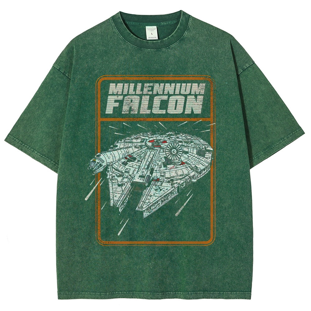 Millennium Falcon Blueprint Washed T-Shirt