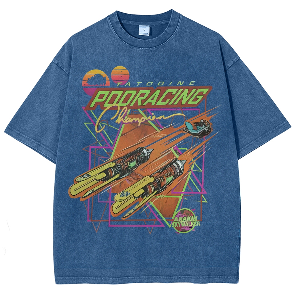 Anakin Podracing Retro Wave Washed T-Shirt