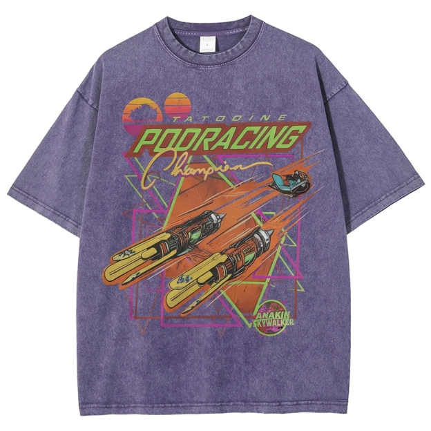 Anakin Podracing Retro Wave Washed T-Shirt