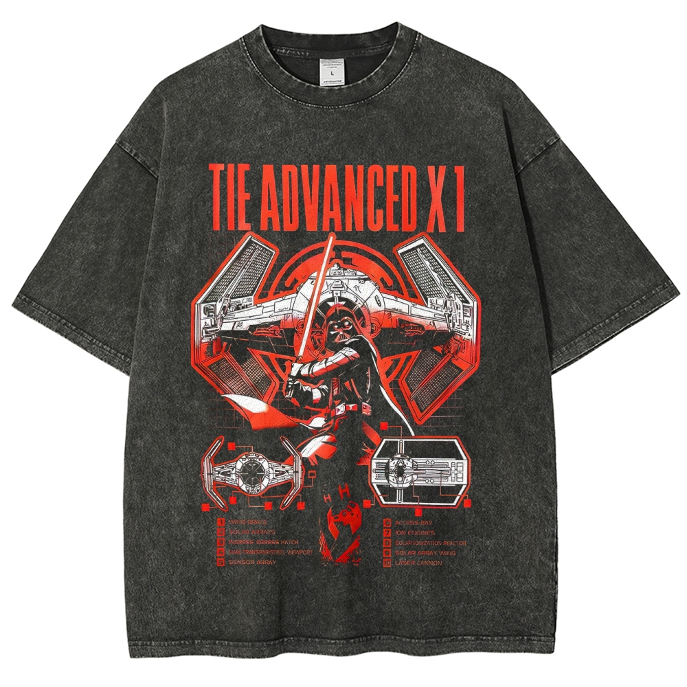 TIE Advanced X1 Blueprint Washed T-Shirt