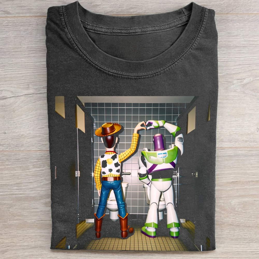 Bathroom Heart MemeToy Story Vintage Washed Tee