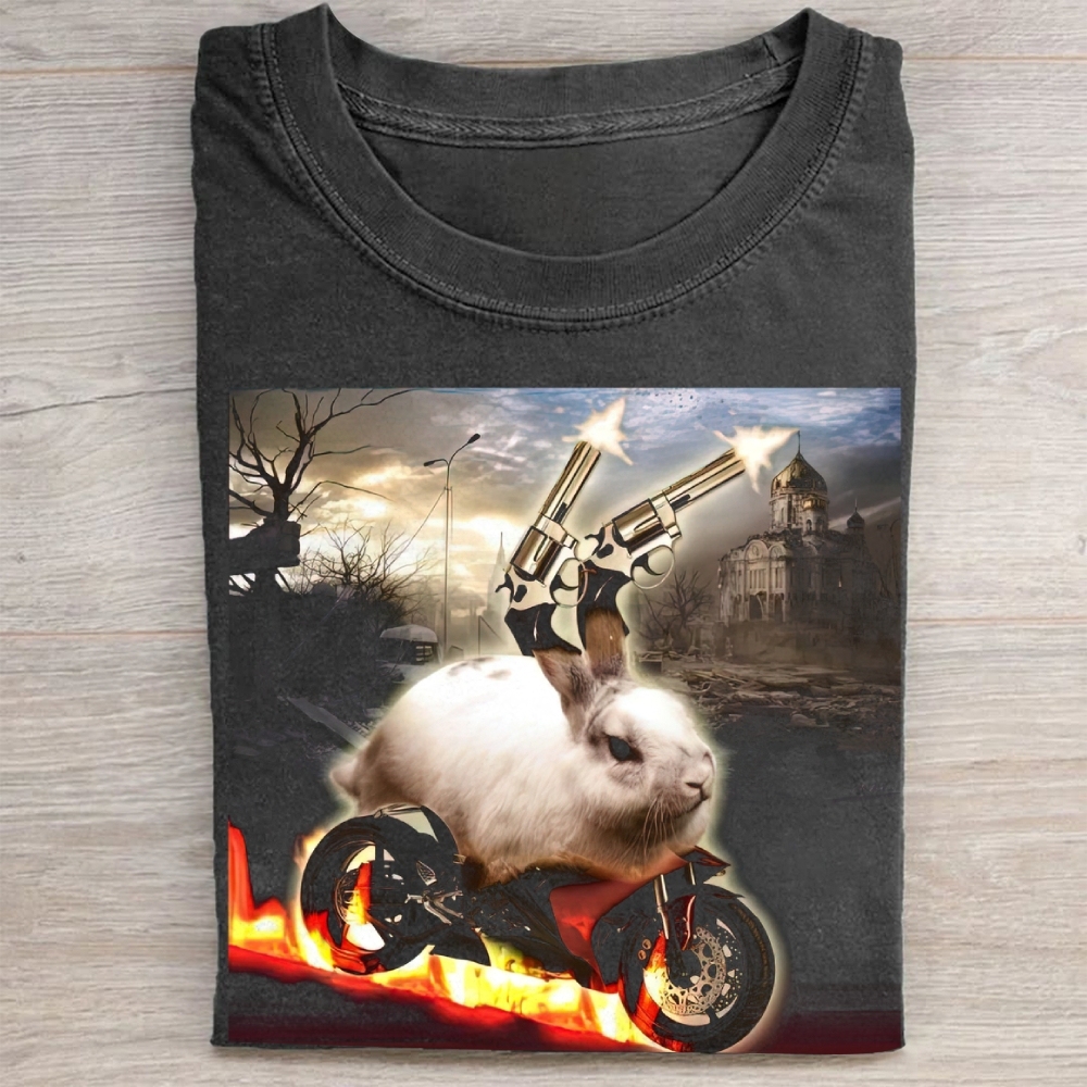 Apocalyptic Rabbit Rider Vintage Washed Tee