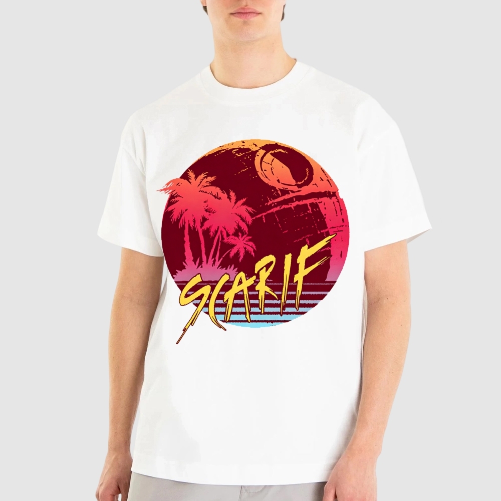 Tropical Space Retro Vacation Cotton T-shirt