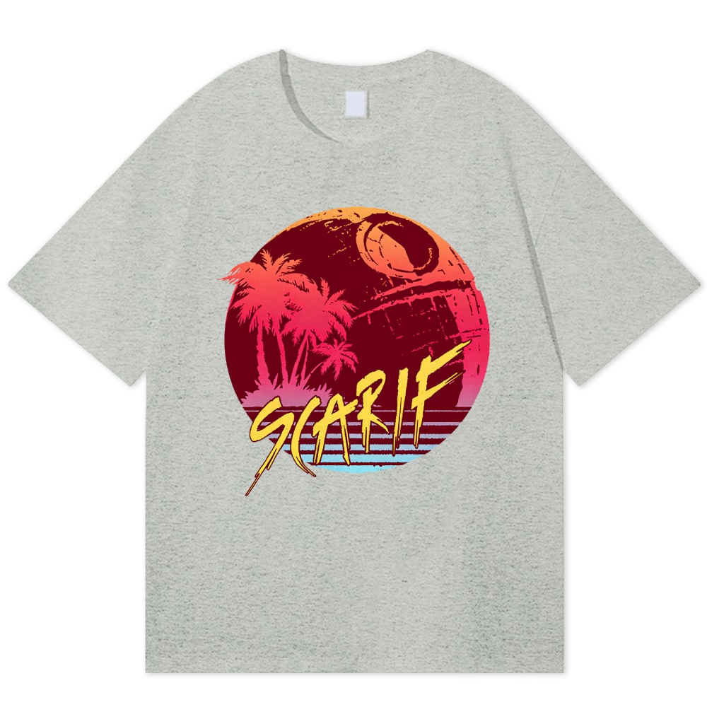 Tropical Space Retro Vacation Cotton T-shirt