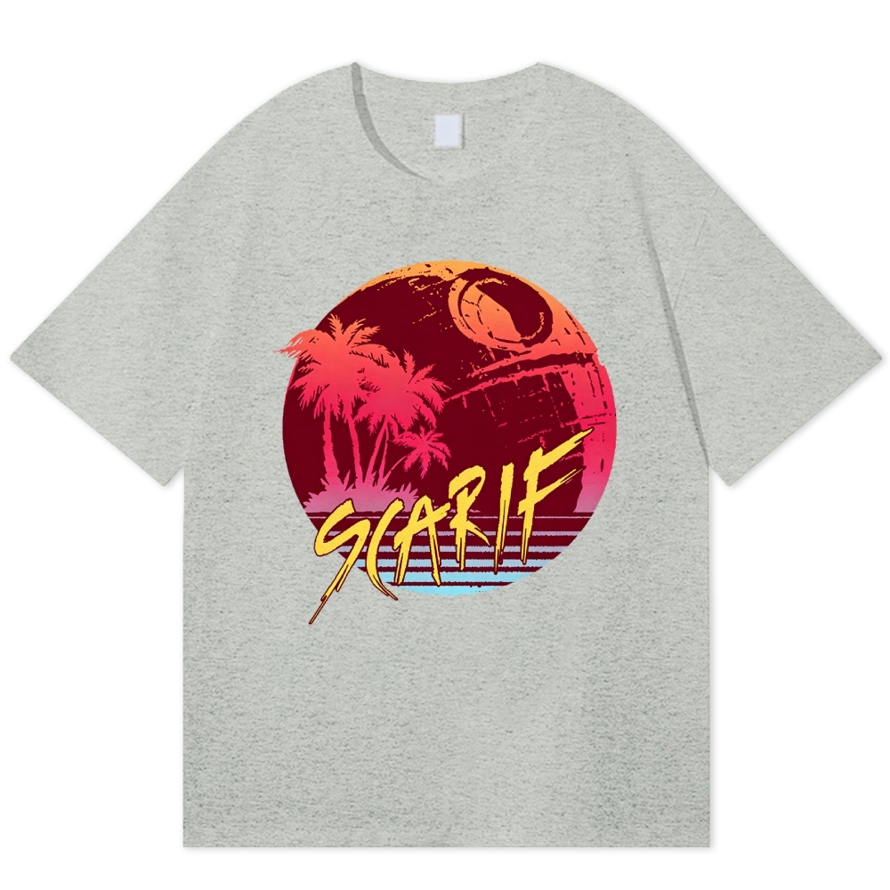 Tropical Space Retro Vacation Cotton T-shirt