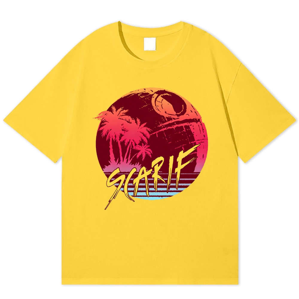 Tropical Space Retro Vacation Cotton T-shirt