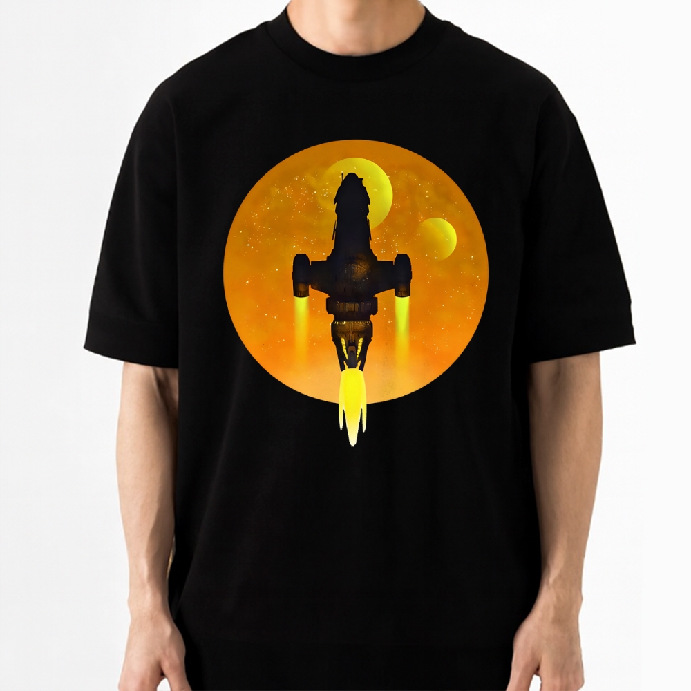 Vintage Spacecraft Retro Sci-Fi Cotton T-shirt