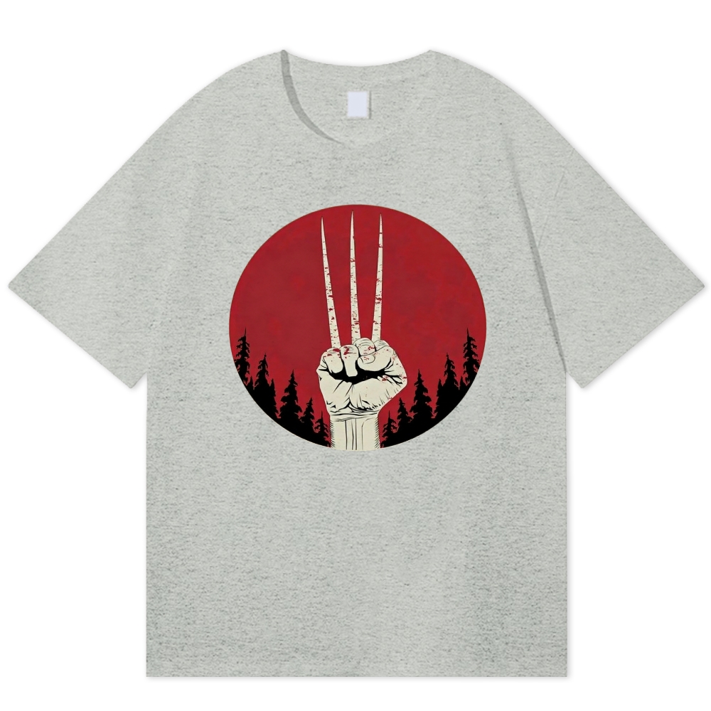 Claw Silhouette Retro Hero Cotton T-shirt