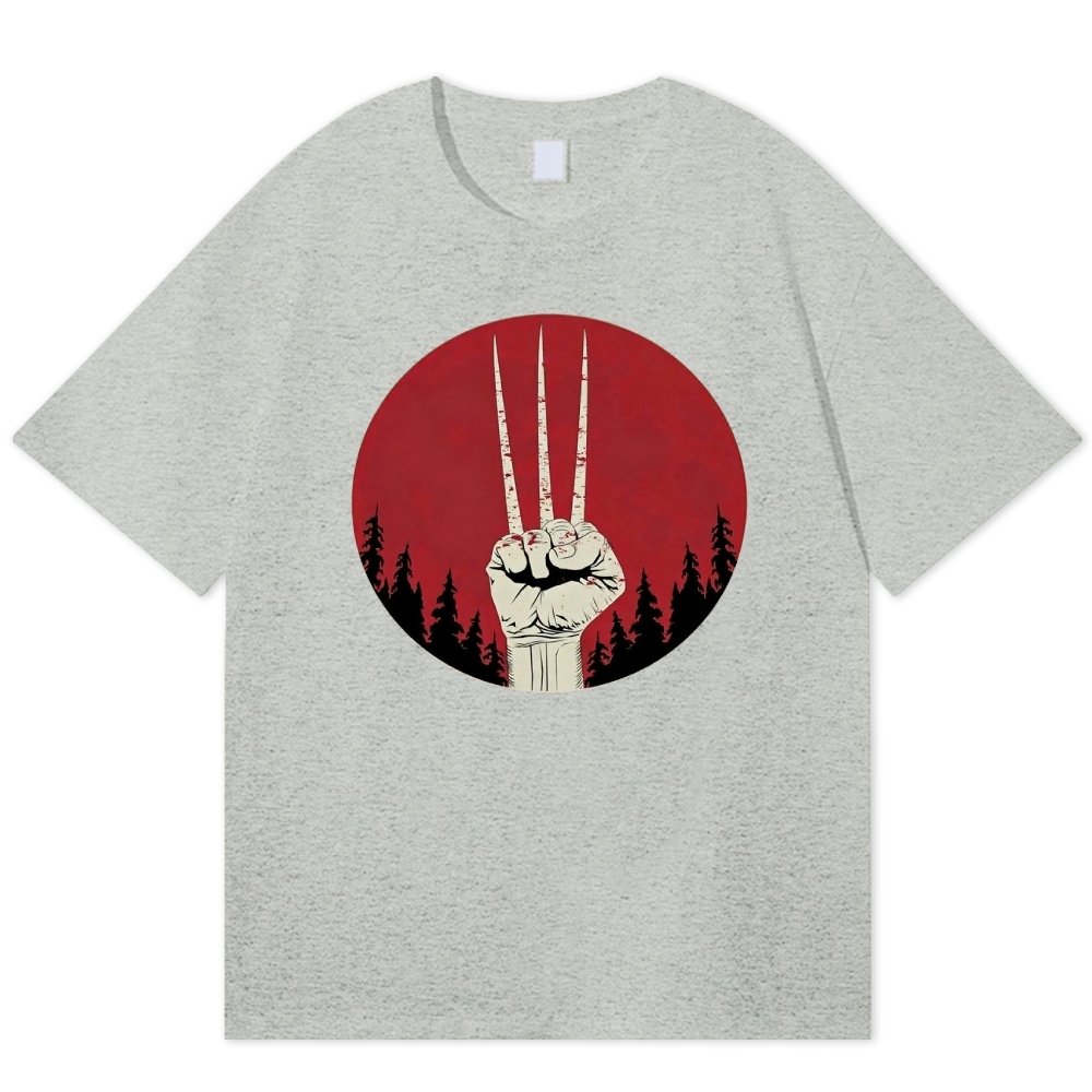 Claw Silhouette Retro Hero Cotton T-shirt