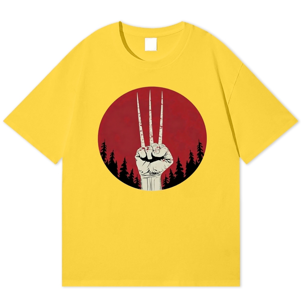 Claw Silhouette Retro Hero Cotton T-shirt