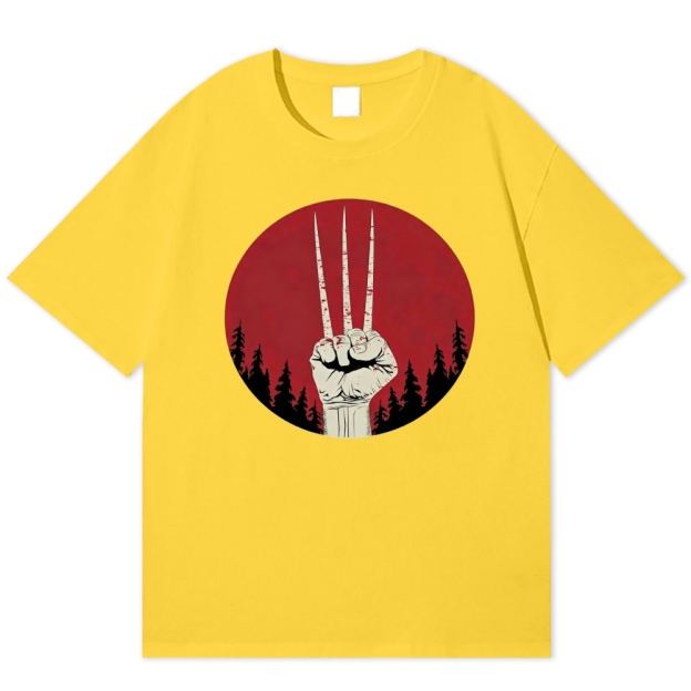 Claw Silhouette Retro Hero Cotton T-shirt