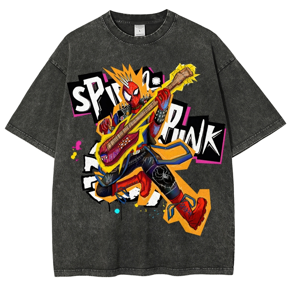 Spider-Punk Bold Rock Washed T-Shirt