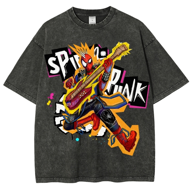 Spider-Punk Bold Rock Washed T-Shirt