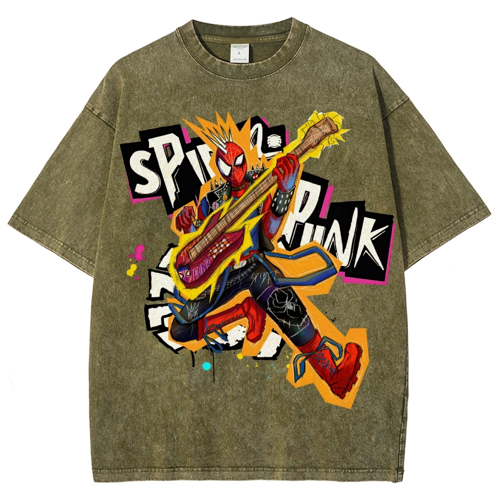Spider-Punk Bold Rock Washed T-Shirt