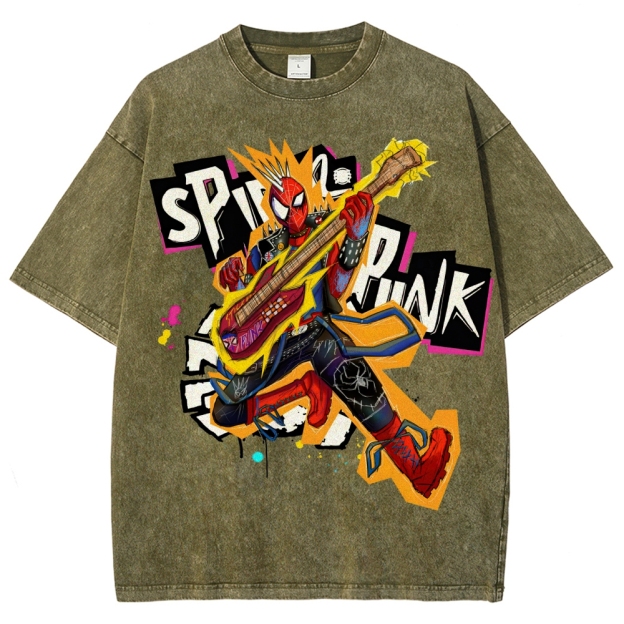 Spider-Punk Bold Rock Washed T-Shirt