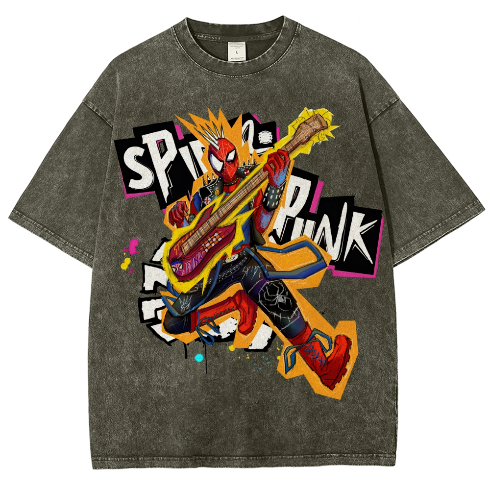 Spider-Punk Bold Rock Washed T-Shirt