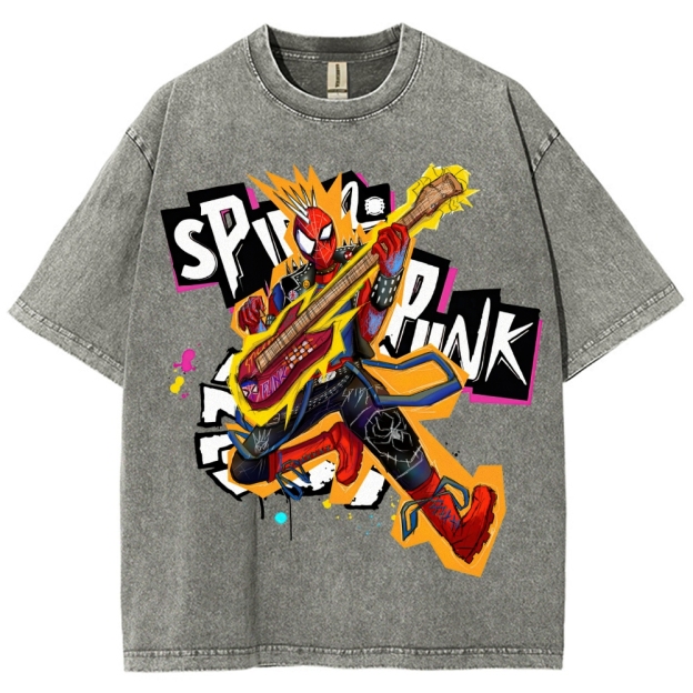 Spider-Punk Bold Rock Washed T-Shirt
