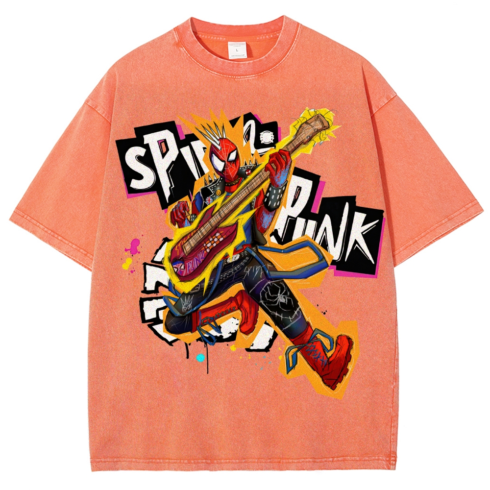 Spider-Punk Bold Rock Washed T-Shirt