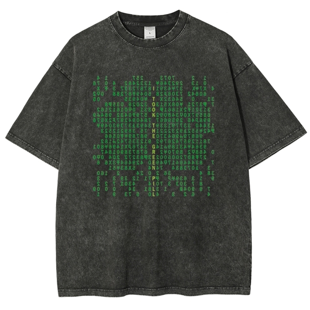 Matrix Digital Rain Washed T-Shirt