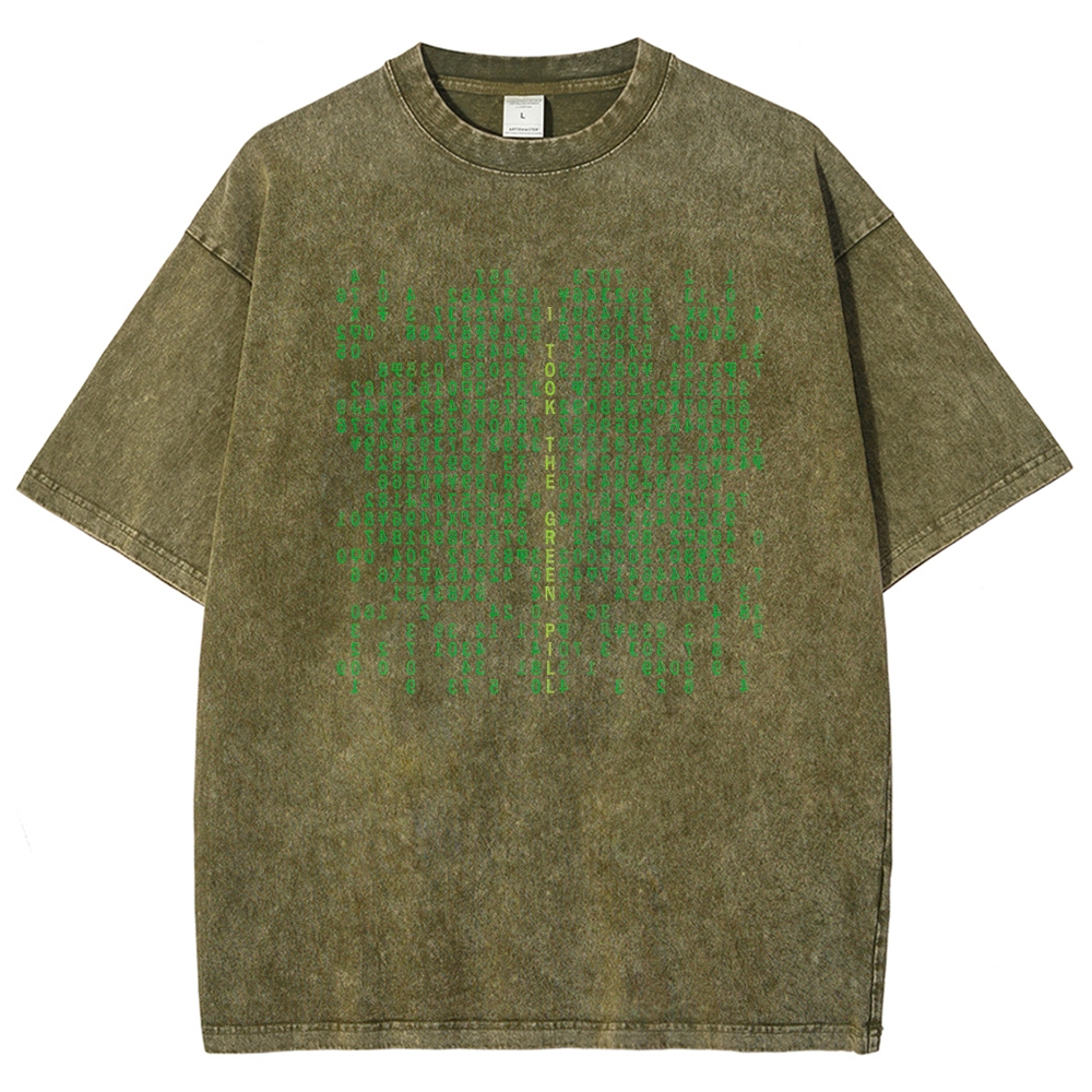 Matrix Digital Rain Washed T-Shirt
