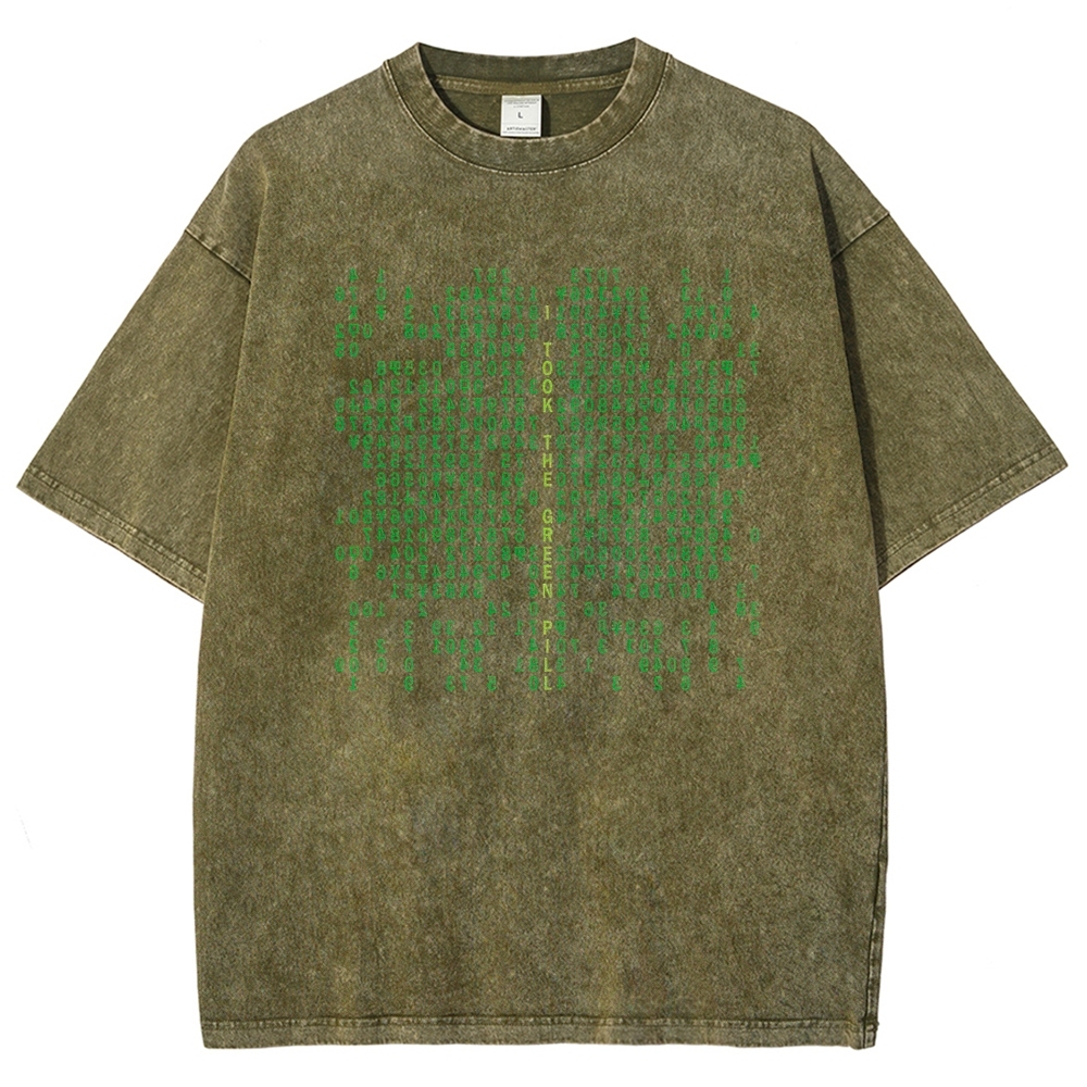 Matrix Digital Rain Washed T-Shirt