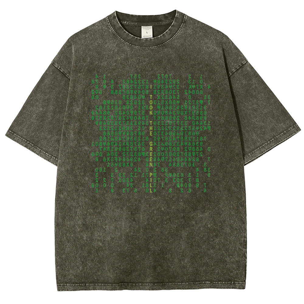 Matrix Digital Rain Washed T-Shirt