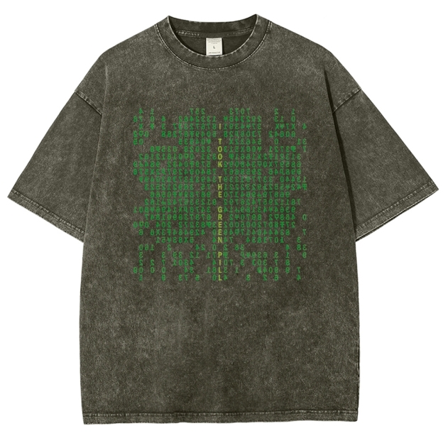 Matrix Digital Rain Washed T-Shirt