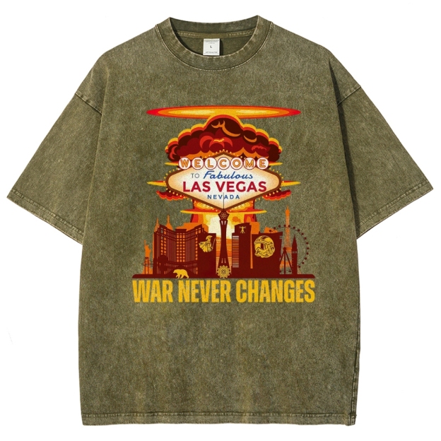 New Vegas War Never Changes Washed T-Shirt