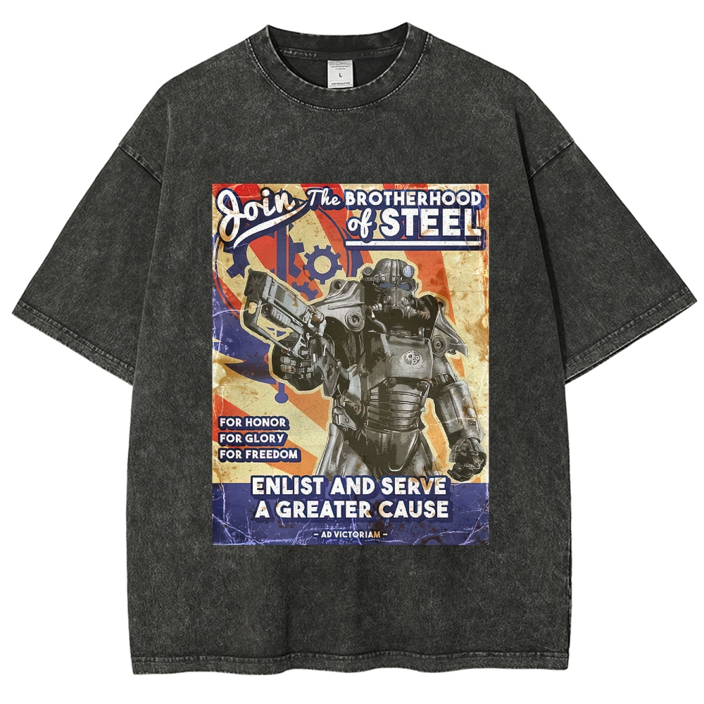 Brotherhood of Steel Recruitment Washed T-Shirt