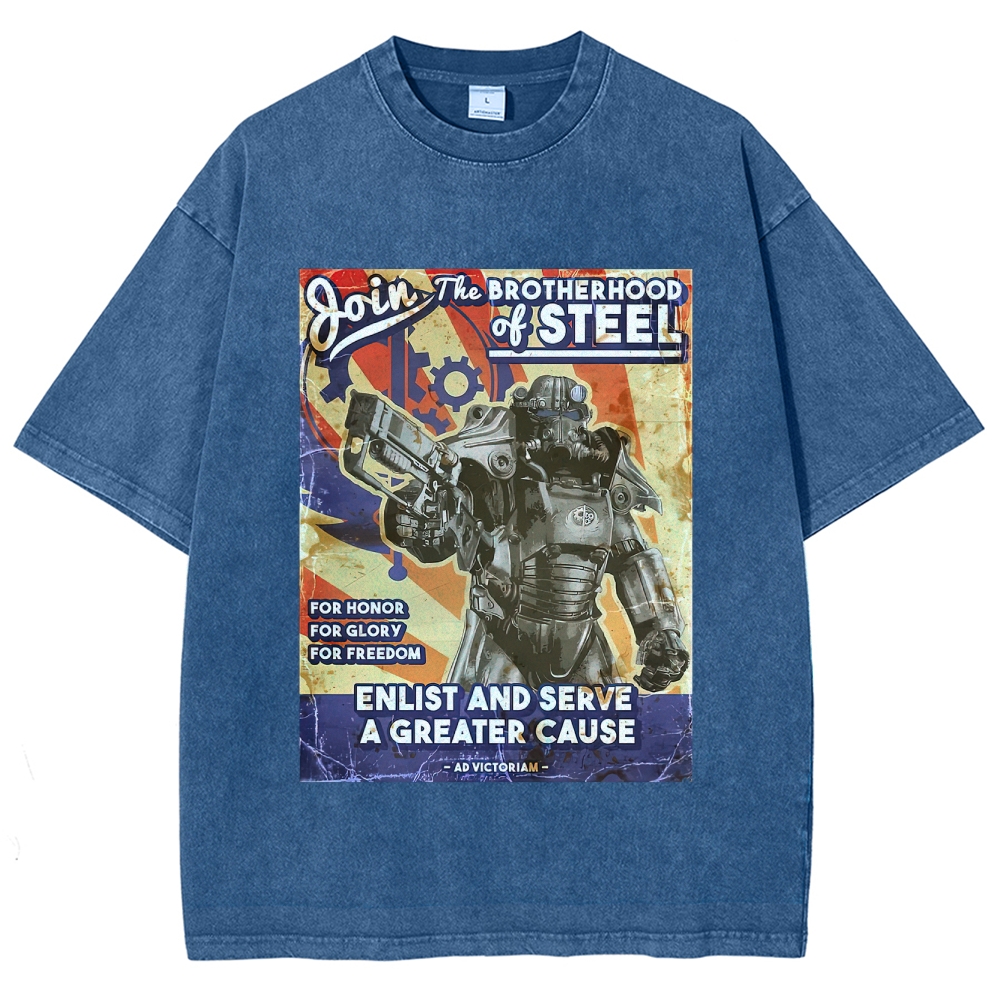 Brotherhood of Steel Recruitment Washed T-Shirt