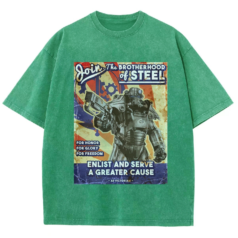 Brotherhood of Steel Recruitment Washed T-Shirt