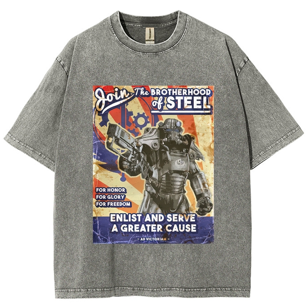 Brotherhood of Steel Recruitment Washed T-Shirt