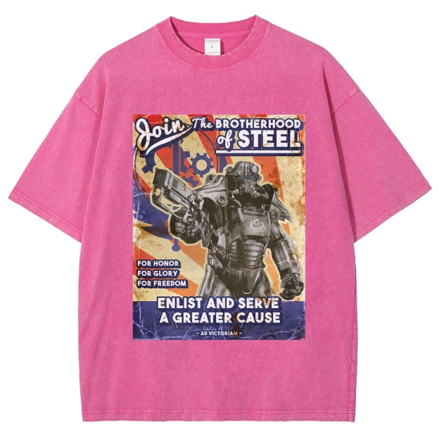 Brotherhood of Steel Recruitment Washed T-Shirt