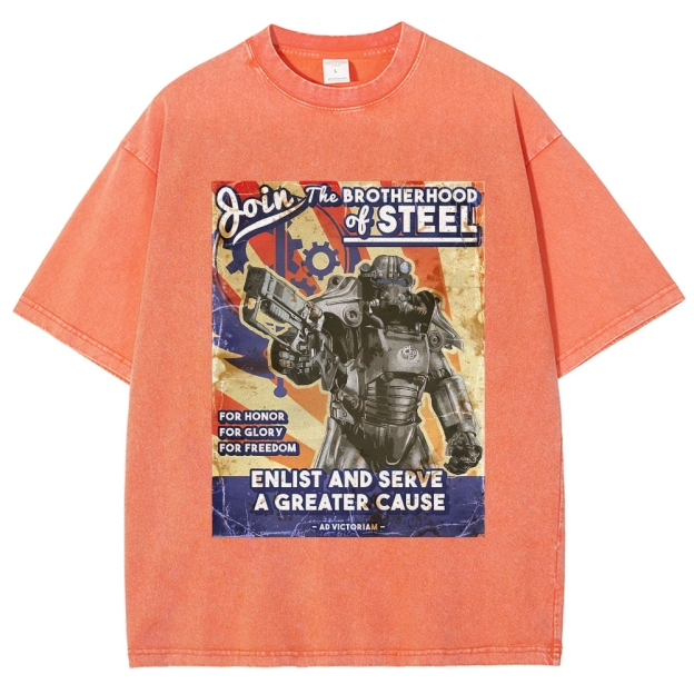 Brotherhood of Steel Recruitment Washed T-Shirt