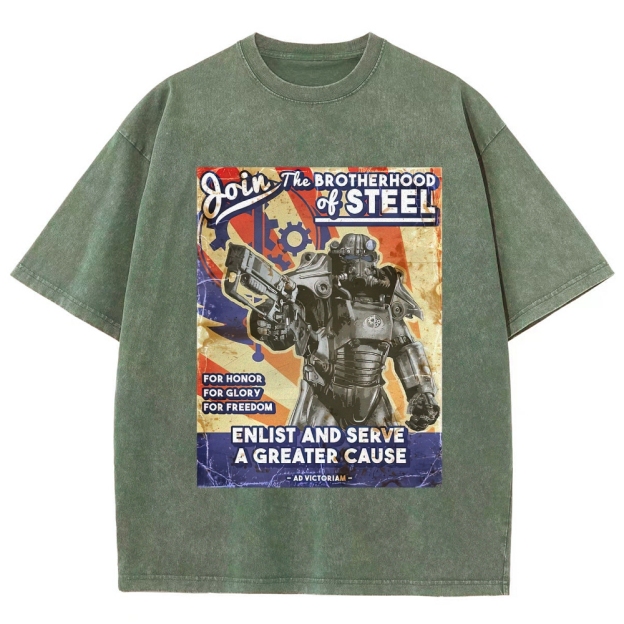 Brotherhood of Steel Recruitment Washed T-Shirt