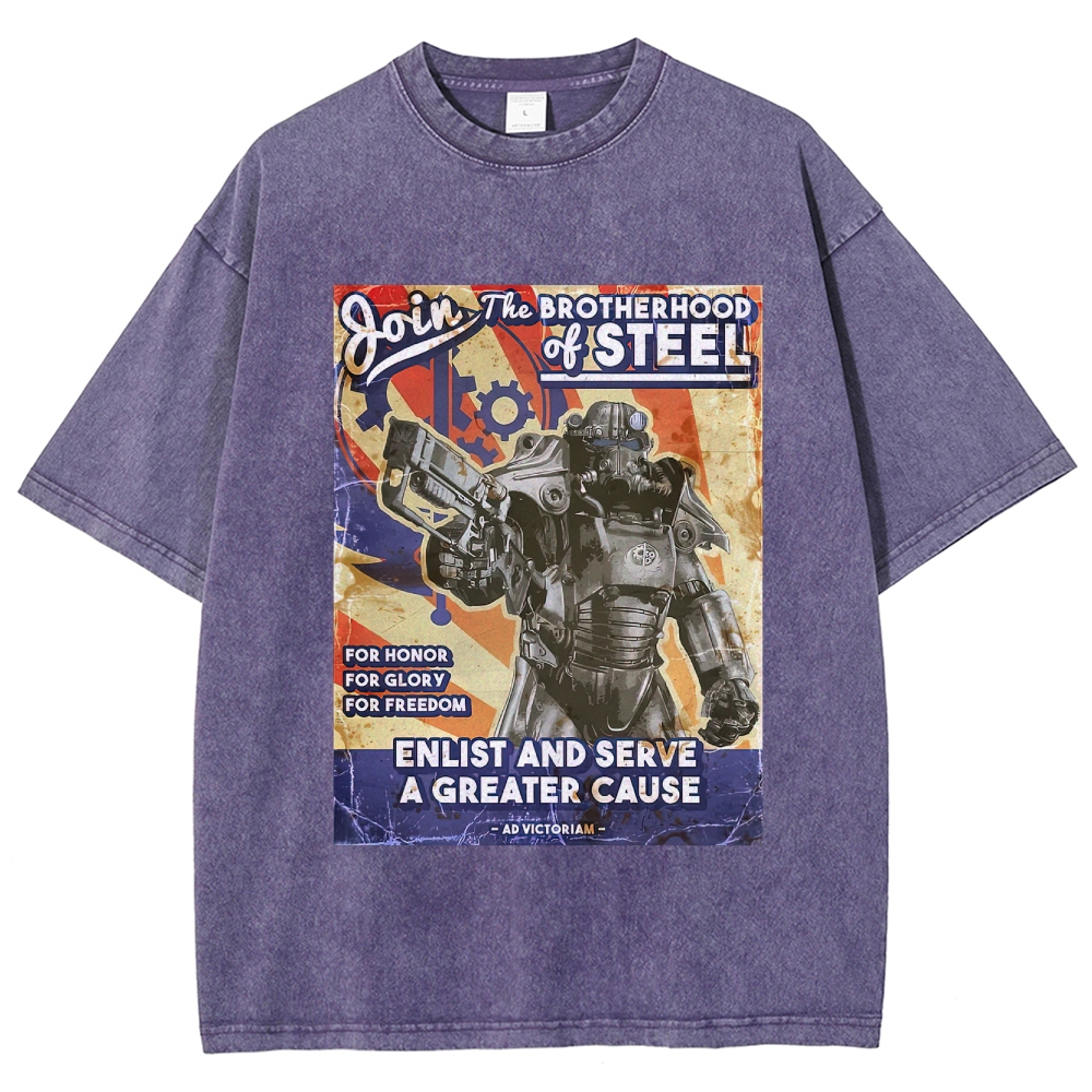 Brotherhood of Steel Recruitment Washed T-Shirt